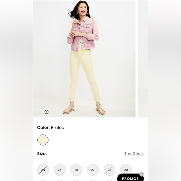 NWT! LOFT Curvy Frayed High Rise Skinny Jeans in Brulee - Picture 5 of 5